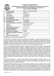 Programme Specification