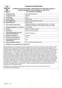 Programme Specification