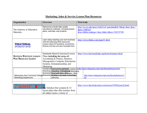 Marketing, Sales &amp; Service Lesson Plan Resources  Organization Overview