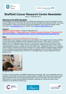 Sheffield Cancer Research Centre Newsletter  Welcome to the SCRC Newsletter