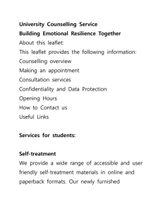 University  Counselling  Service About  this  leaflet: