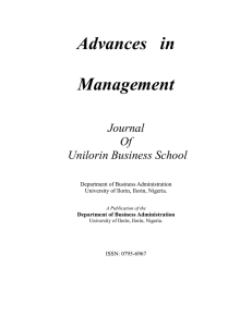 Advances   in  Management Journal