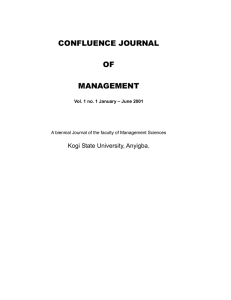CONFLUENCE JOURNAL  OF MANAGEMENT