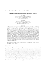 Dimensions of Hospital Service Quality in Nigeria