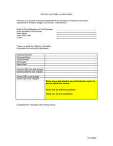 PAYROLL HISTORY CHANGE FORM