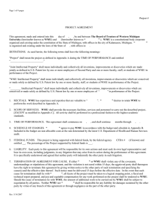 Project #  PROJECT AGREEMENT The Board of Trustees of Western Michigan