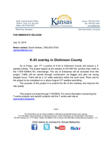 K-43 overlay in Dickinson County