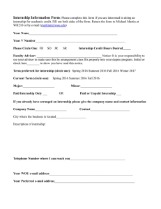 Internship Information Form