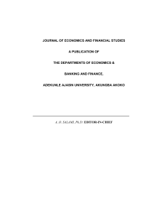 JOURNAL OF ECONOMICS AND FINANCIAL STUDIES  A PUBLICATION OF