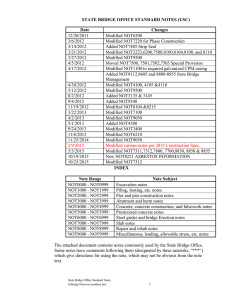 STATE BRIDGE OFFICE STANDARD NOTES (USC) Date Changes 12/20/2011
