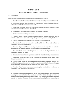 CHAPTER-1 GENERAL RULES FOR EXAMINATION Definitions