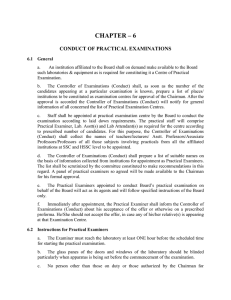 CHAPTER – 6 CONDUCT OF PRACTICAL EXAMINATIONS