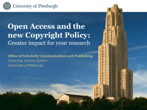 Open Access and the new Copyright Policy: Greater impact for your research