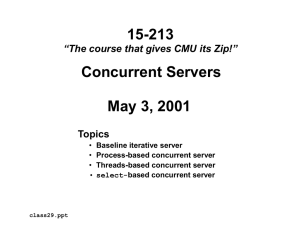 15-213 Concurrent Servers May 3, 2001 Topics