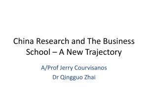 China Research and The Business School – A New Trajectory