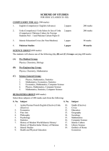 SCHEME OF STUDIES