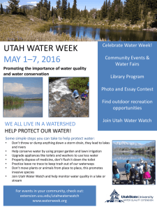 UTAH WATER WEEK MAY 1–7, 2016