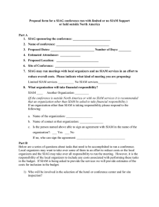 Proposal form for a SIAG conference run with limited or... or held outside North America  Part A