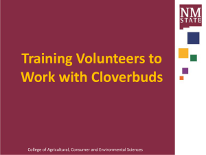 Training Volunteers to Work with Cloverbuds