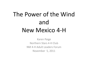 The Power of the Wind and New Mexico 4-H Karen Paige