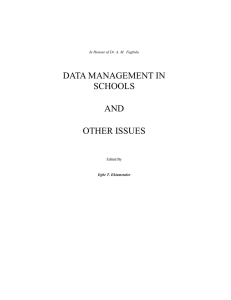 DATA MANAGEMENT IN SCHOOLS  AND