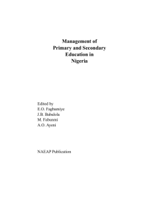 Management of Primary and Secondary Education in Nigeria