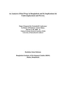 An Analysis of Real Wage in Bangladesh and Its Implications... Underemployment and Poverty