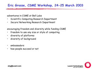 Eric Grosse, CSME Workshop, 24-25 March 2003