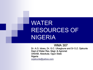 WATER RESOURCES OF NIGERIA WMA 307