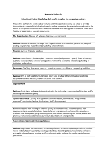 Newcastle University  Educational Partnerships Policy: Self-profile template for prospective partners
