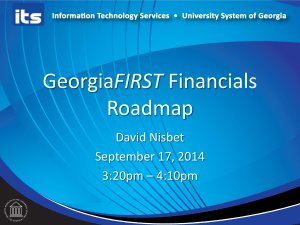 FIRST Roadmap David Nisbet September 17, 2014