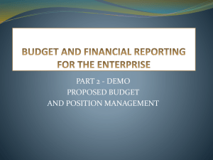 PART 2 - DEMO PROPOSED BUDGET AND POSITION MANAGEMENT