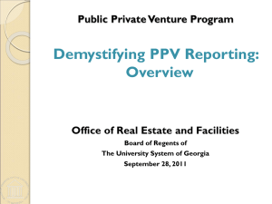 Demystifying PPV Reporting: Overview Public Private Venture Program