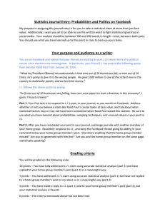 Statistics Journal Entry: Probabilities and Politics on Facebook