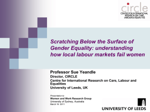 Scratching Below the Surface of Gender Equality: understanding Professor Sue Yeandle