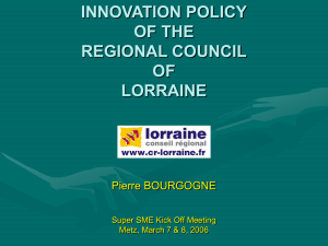 INNOVATION POLICY OF THE REGIONAL COUNCIL OF