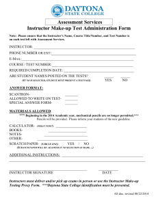 Assessment Services Instructor Make-up Test Administration Form