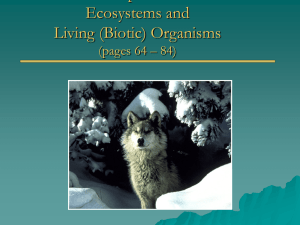 Chapter 4 Ecosystems and Living (Biotic) Organisms