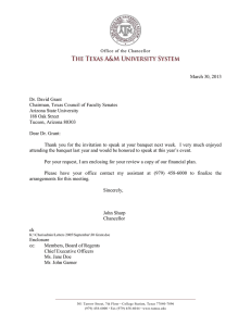 March 30, 2013 Dr. David Grant Chairman, Texas Council of Faculty Senates