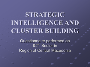 STRATEGIC INTELLIGENCE AND CLUSTER BUILDING Questionnaire performed on