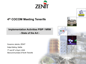 4 COCOM Meeting Tenerife Implementation Activities PSIP / NRW
