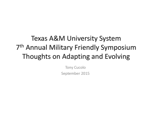 Texas A&amp;M University System 7 Annual Military Friendly Symposium