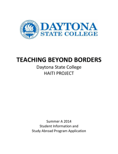 TEACHING BEYOND BORDERS Daytona State College HAITI PROJECT