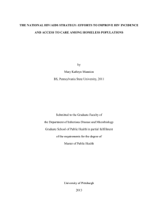 THE NATIONAL HIV/AIDS STRATEGY: EFFORTS TO IMPROVE HIV INCIDENCE