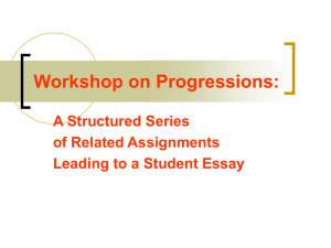 Workshop on Progressions: A Structured Series of Related Assignments