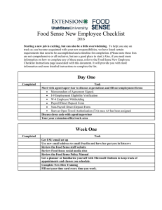 Food $ense New Employee Checklist 2016