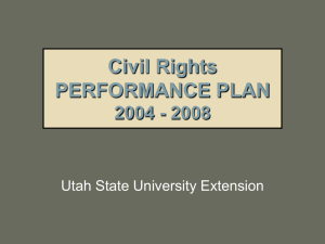 Civil Rights PERFORMANCE PLAN 2004 - 2008 Utah State University Extension