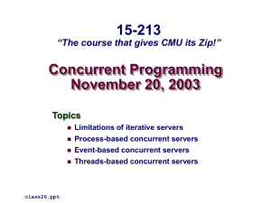 Concurrent Programming November 20, 2003 15-213 “The course that gives CMU its Zip!”