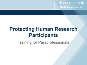 Protecting Human Research Participants Training for Paraprofessionals