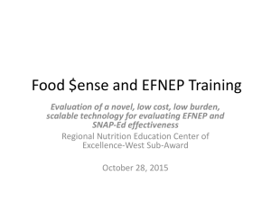 Food $ense and EFNEP Training